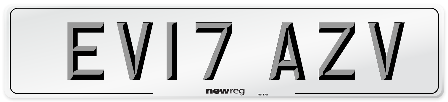 EV17 AZV Number Plate from New Reg